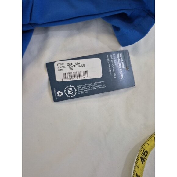 JOCKEY Unisex 2X Scrub Top & Bottom Set Wrinkle Resistant V-Neck Royal Blue - Picture 7 of 16